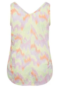 YOURS Curve Yellow Printed Burnout Vest Top -Saga Dresses Shop 2cada028 3d10 4a 320856 Y