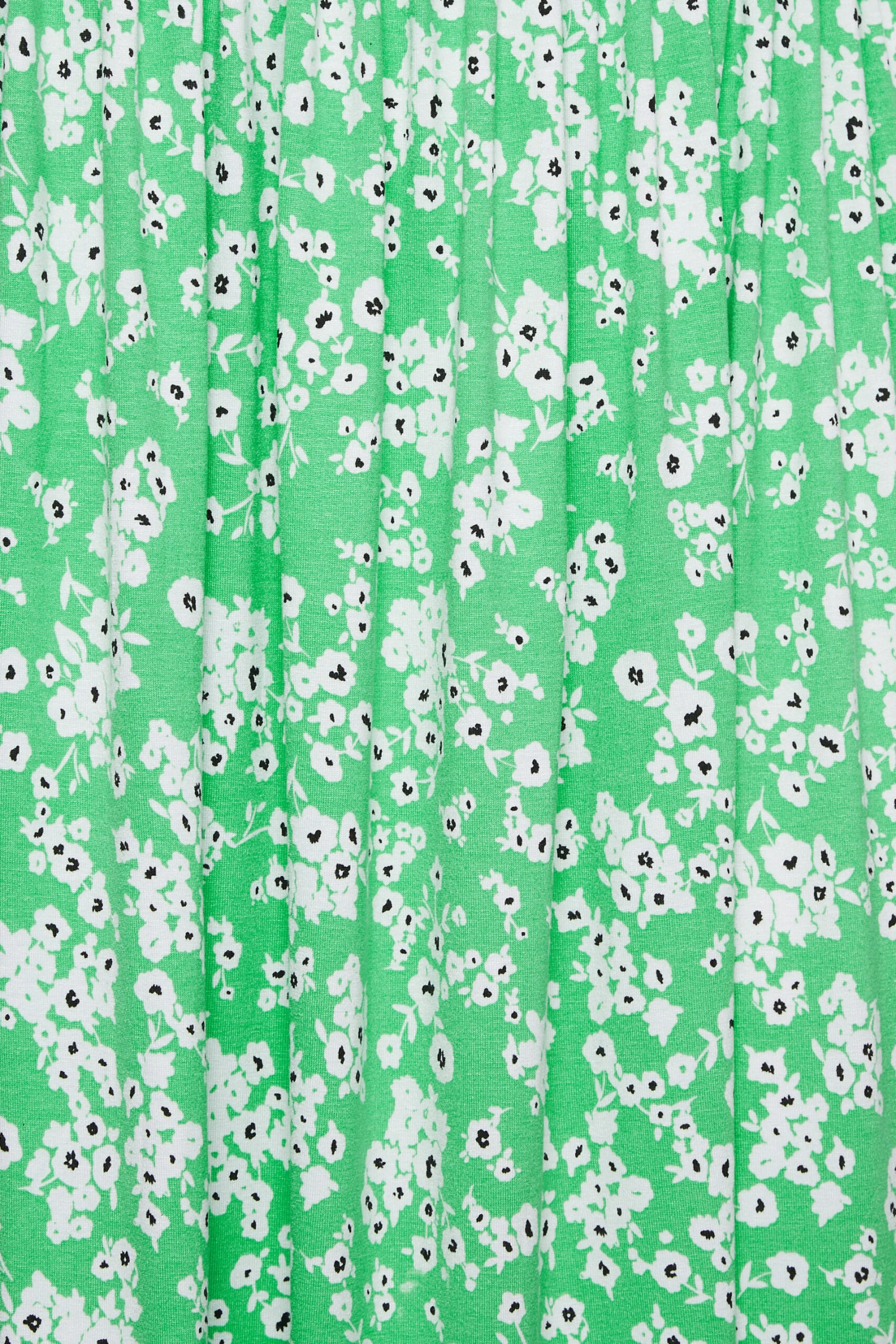 YOURS Curve Bright Green Ditsy Floral Smock Dress 5 YOURS Curve Bright Green Ditsy Floral Smock Dress - Image 5