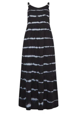 YOURS Curve Black Tie Dye Print Tiered Maxi Sundress -Saga Dresses Shop 2d6eb07f 0097 43 137358 X