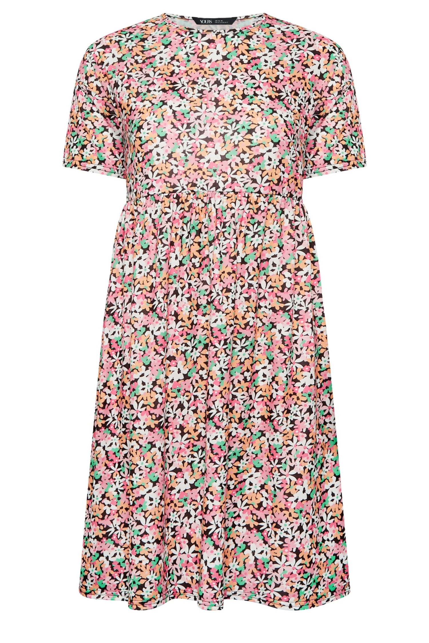 YOURS PETITE Curve Pink Ditsy Floral Print Smock Dress 5 YOURS PETITE Curve Pink Ditsy Floral Print Smock Dress - Image 5