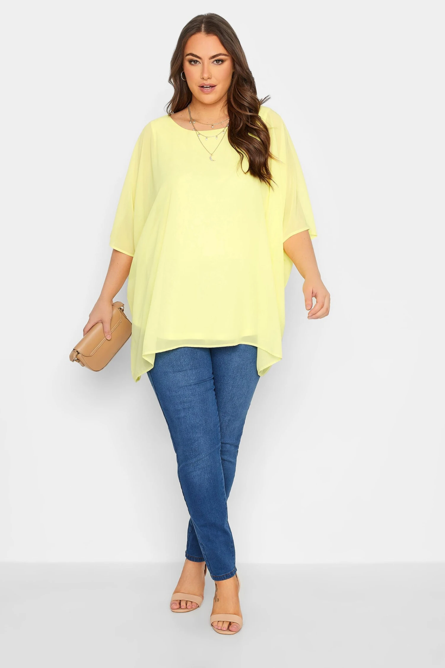 YOURS LONDON Curve Yellow Cape Top 1 YOURS LONDON Curve Yellow Cape Top