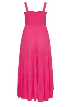 YOURS Curve Hot Pink Shirred Strappy Sundress -Saga Dresses Shop 2e4d79eb b4ba 41 137430 Y