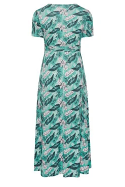 YOURS Curve Light Blue Leaf Print Maxi Wrap Dress 11 YOURS Curve Light Blue Leaf Print Maxi Wrap Dress -Saga Dresses Shop 2e651577 5d1d 49 302161 Y