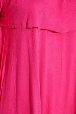 LIMITED COLLECTION Curve Hot Pink Frill Bardot Top -Saga Dresses Shop 2f9d5ab3 1e2f 49 214958 Z