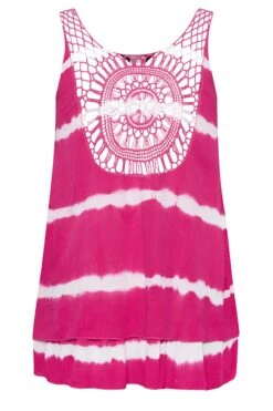 YOURS Curve Pink Tie Dye Crinkle Crochet Back Vest Top 9 YOURS Curve Pink Tie Dye Crinkle Crochet Back Vest Top -Saga Dresses Shop 2fbe0886 aa6a 4b 131844 Y