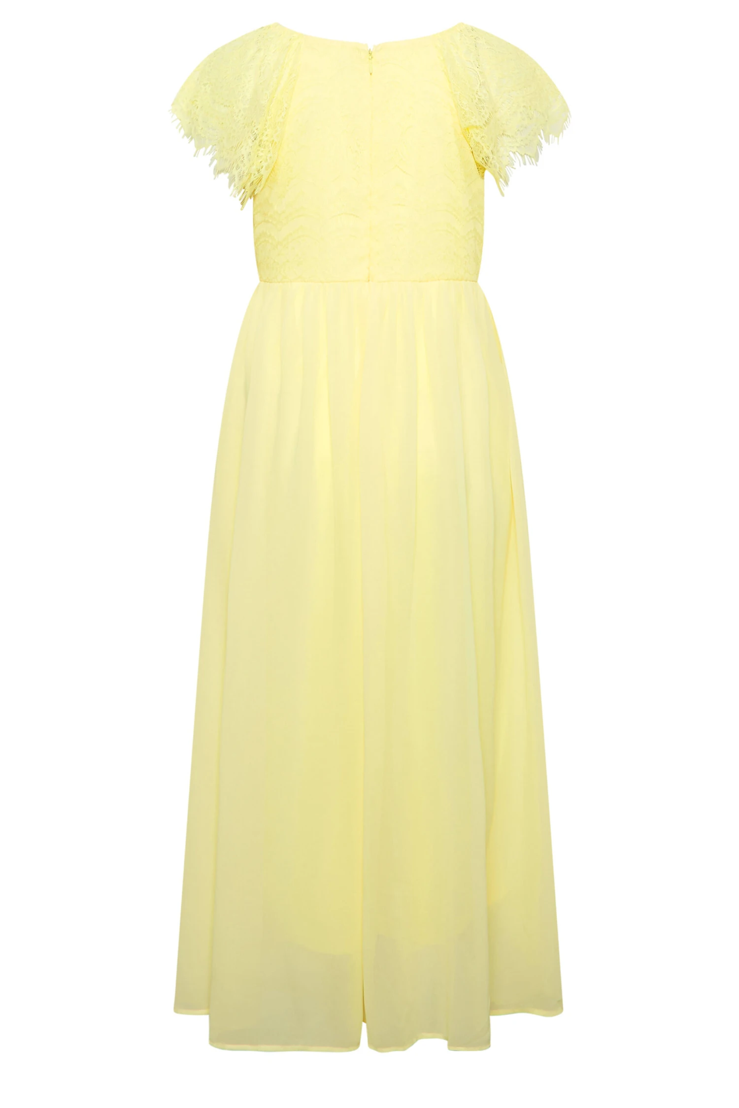 YOURS LONDON Curve Yellow Lace Detail Wrap Maxi Dress 6 YOURS LONDON Curve Yellow Lace Detail Wrap Maxi Dress - Image 6
