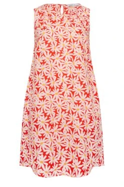 YOURS Curve Red Floral Print Swing Dress -Saga Dresses Shop 31b23634 ce2e 4e 137444 X