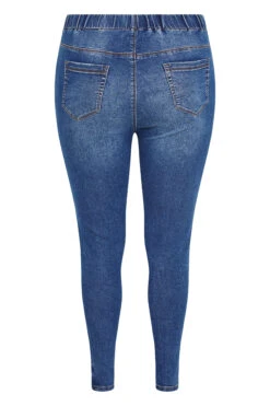 YOURS FOR GOOD Curve Blue Ripped Stretch JENNY Jeggings -Saga Dresses Shop 3292c1e3 44f5 48 142877 Y