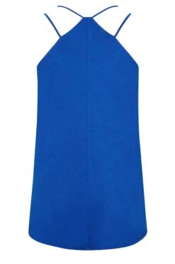 YOURS Curve Blue Embroidered Neck Vest Top -Saga Dresses Shop 32cd18e4 401c 4b 300920 Y