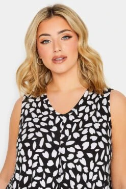 YOURS 2 PACK Curve Black & White Pleat Front Vest Tops -Saga Dresses Shop 334c0834 452d 41 320794 D