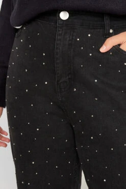 YOURS Curve Black Washed Diamante Stretch MOM Jeans -Saga Dresses Shop 3371081a 08e0 4e 143010 D