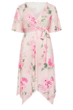 YOURS LONDON Curve Light Pink Floral Hanky Hem Dress 10 YOURS LONDON Curve Light Pink Floral Hanky Hem Dress -Saga Dresses Shop 337f8c32 d992 4f 162105 XR