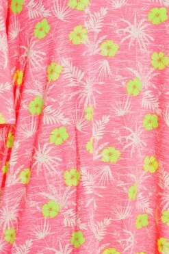 YOURS Curve Pink Floral Strappy Cold Shoulder Top -Saga Dresses Shop 33892da5 3b51 4e 300807 Z