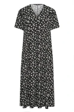 LIMITED COLLECTION Curve Black Daisy Pleat Front Maxi Dress -Saga Dresses Shop 339fad8f 8df2 48 214475 X
