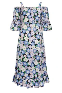 YOURS Curve Purple Floral Cold Shoulder Midaxi Dress 11 YOURS Curve Purple Floral Cold Shoulder Midaxi Dress -Saga Dresses Shop 33cfac5f e766 49 137286 Y