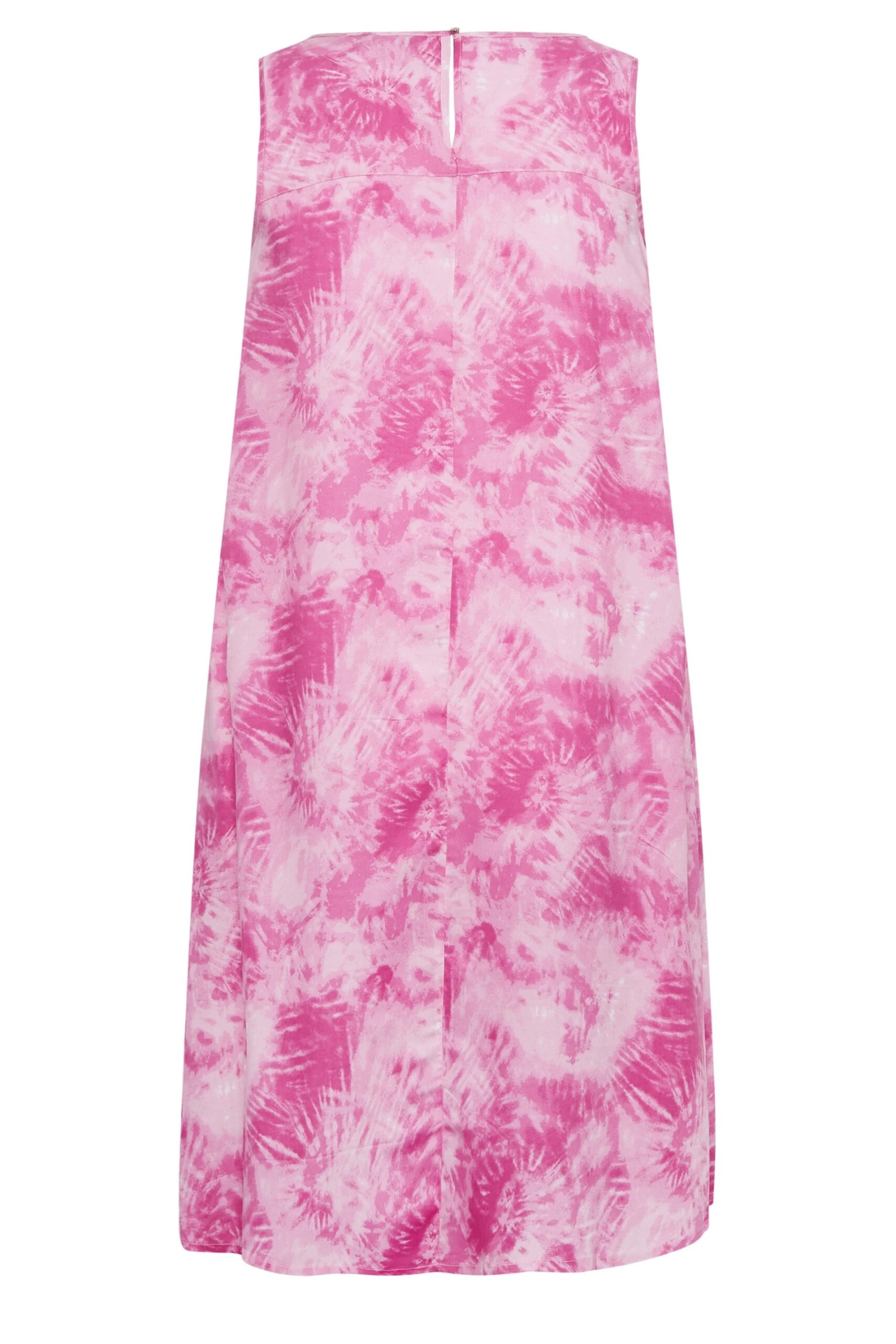 YOURS Curve Dark Pink Tie Dye Print Swing Dress 6 YOURS Curve Dark Pink Tie Dye Print Swing Dress - Image 6