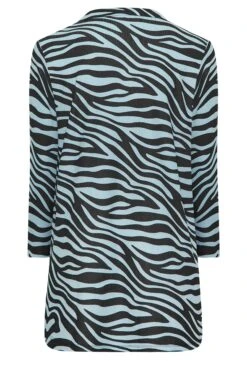 YOURS Curve Blue & Black Zebra Print Shirt -Saga Dresses Shop 33f1a7c4 a85e 49 301922 Y