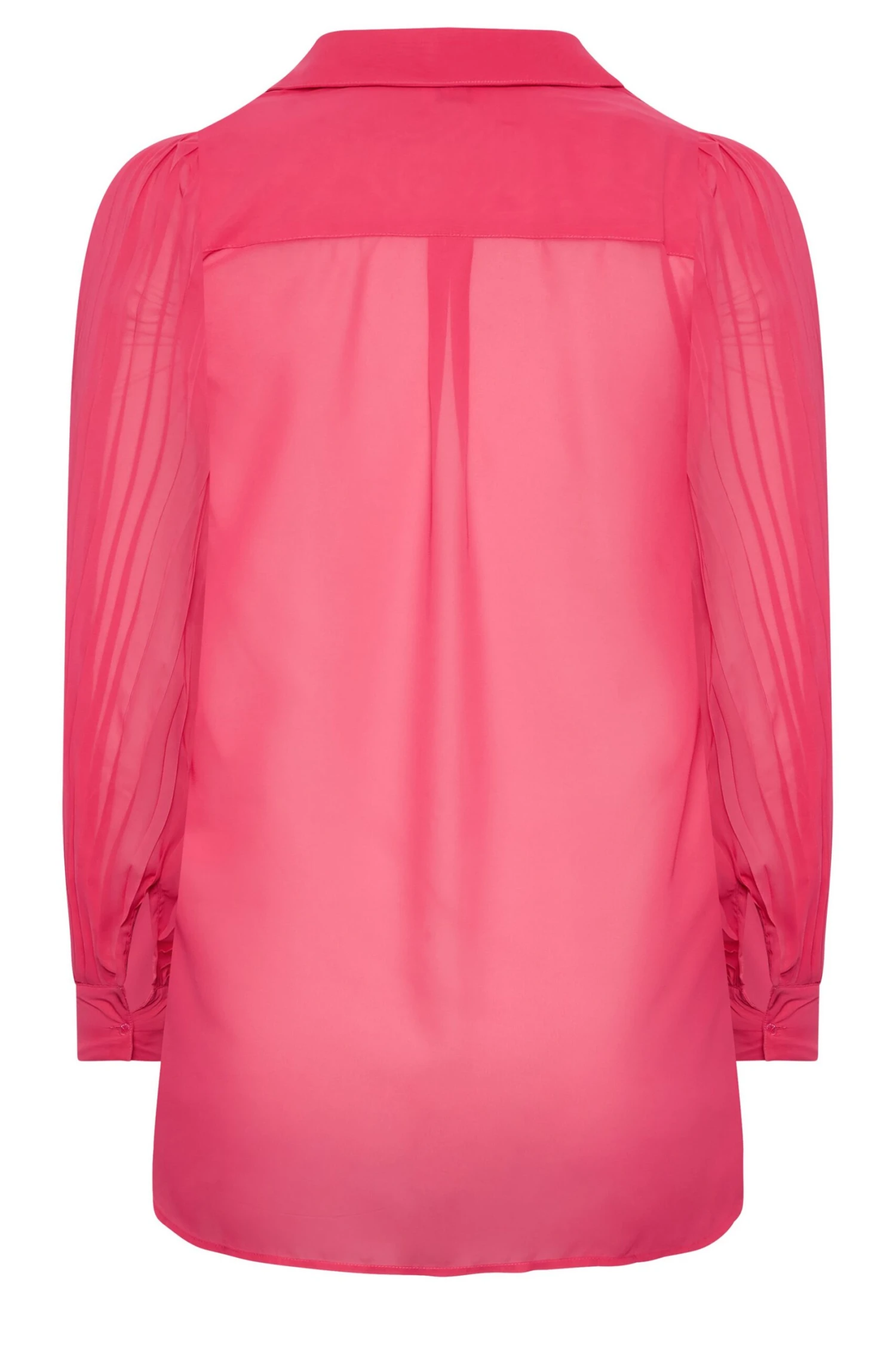 YOURS LONDON Curve Hot Pink Pleat Sleeve Shirt 6 YOURS LONDON Curve Hot Pink Pleat Sleeve Shirt - Image 6