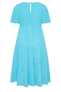 LIMITED COLLECTION Curve Aqua Blue Textured Tiered Smock Dress -Saga Dresses Shop 34faf5e5 cbb6 43 215543 Y