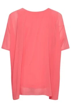 YOURS LONDON Curve Coral Pink Cape Top -Saga Dresses Shop 36b214e0 a032 40 162074 Y