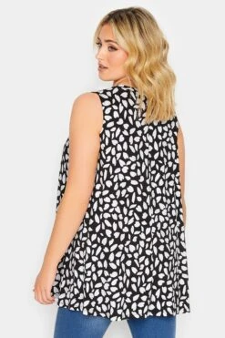 YOURS 2 PACK Curve Black & White Pleat Front Vest Tops -Saga Dresses Shop 3721cefa efb9 49 320794 C