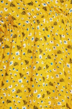 YOURS Curve Yellow Floral Cold Shoulder Top -Saga Dresses Shop 3737c072 1e7f 46 173971 Z