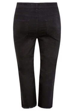 YOURS Curve Black Stretch Wide Leg Cropped Jeans -Saga Dresses Shop 3739961f db8f 42 142918 BK