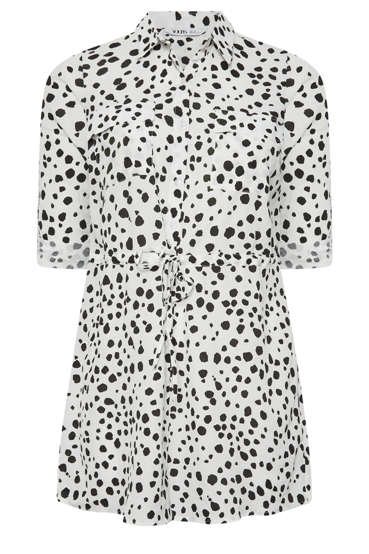 YOURS Curve White Dalmatian Print Utility Tunic Shirt 5 YOURS Curve White Dalmatian Print Utility Tunic Shirt - Image 5