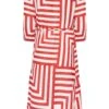 YOURS PETITE Curve Red Geometric Print Wrap Dress