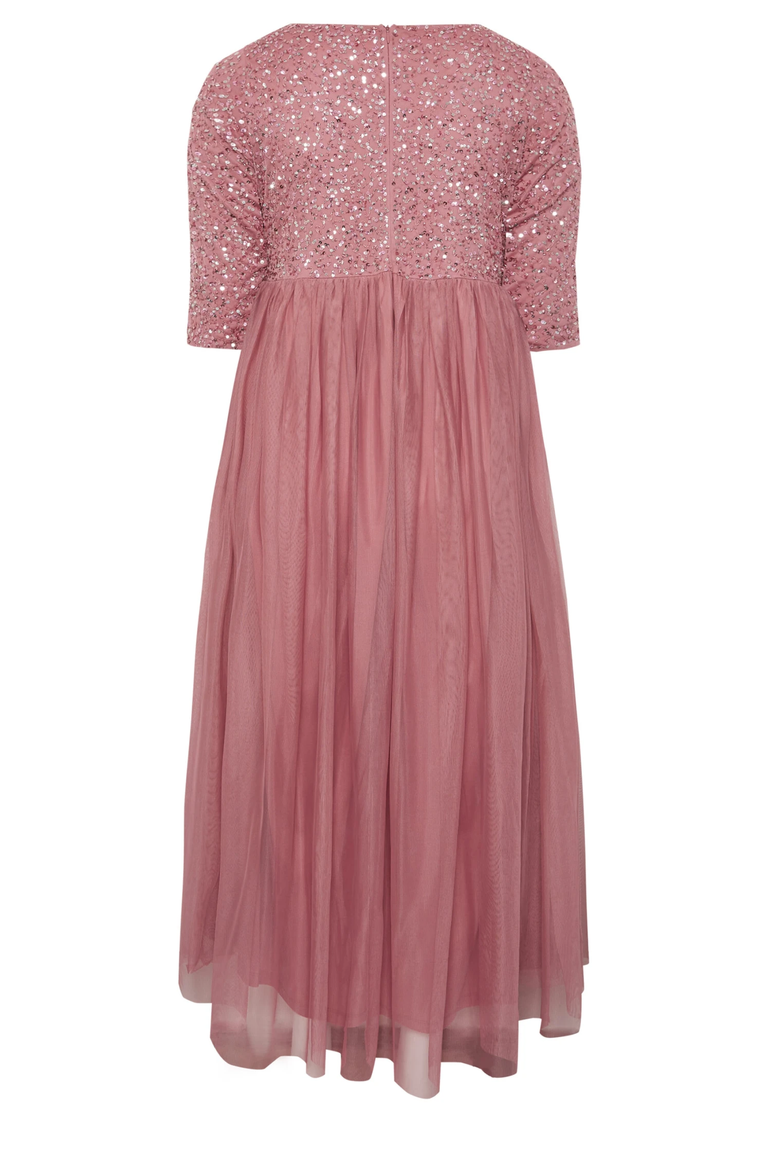 LUXE Curve Dark Pink Sequin Hand Embellished Maxi Dress 6 LUXE Curve Dark Pink Sequin Hand Embellished Maxi Dress - Image 6