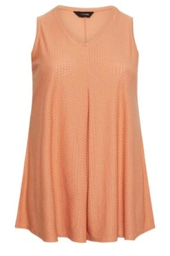 YOURS Curve Orange Pointelle Vest Top -Saga Dresses Shop 39f00fa1 b5df 47 301842 X