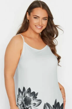 YOURS Curve White Floral Print Colour Block Maxi Dress -Saga Dresses Shop 3abcd113 e104 49 301028 D