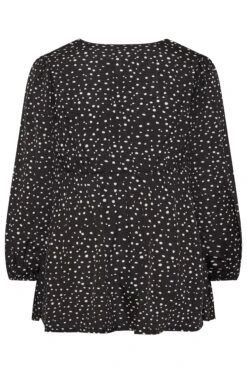 LIMITED COLLECTION Curve Black Spot Print Peplum Blouse 11 LIMITED COLLECTION Curve Black Spot Print Peplum Blouse -Saga Dresses Shop 3bb4967b 503e 40 215105 Y