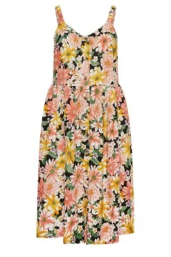 YOURS Curve Black Floral Button Strappy Sundress 10 YOURS Curve Black Floral Button Strappy Sundress -Saga Dresses Shop 3c0f4456 4711 42 137396 X