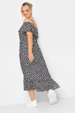 LIMITED COLLECTION Curve Navy Blue Daisy Print Cold Shoulder Dress 10 LIMITED COLLECTION Curve Navy Blue Daisy Print Cold Shoulder Dress -Saga Dresses Shop 3caaf1c2 c688 4b 215642 C