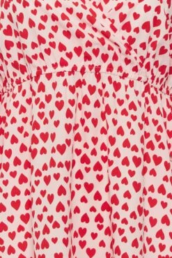 YOURS LONDON Curve Pink Heart Ruffle Sleeve Wrap Top -Saga Dresses Shop 3d77d7e7 2180 40 161961 Z