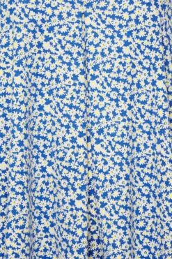 YOURS Curve Blue Daisy Print Pleat Front Vest Top -Saga Dresses Shop 3dc37061 06f0 48 302069 Z