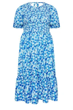 LIMITED COLLECTION Curve Blue Ditsy Print Shirred Midaxi Dress 12 LIMITED COLLECTION Curve Blue Ditsy Print Shirred Midaxi Dress -Saga Dresses Shop 3e07ca04 e9e0 41 215539 X