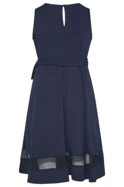 YOURS LONDON Curve Navy Blue Mesh Panel Skater Dress 11 YOURS LONDON Curve Navy Blue Mesh Panel Skater Dress -Saga Dresses Shop 3e84eafc 82b3 43 161271 BK