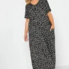 YOURS Curve Black Heart Print Maxi Dress