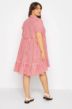 LIMITED COLLECTION Curve Red Gingham Dipped Hem Smock Dress 8 LIMITED COLLECTION Curve Red Gingham Dipped Hem Smock Dress -Saga Dresses Shop 41a06cf8 6a4e 4f 214400 C