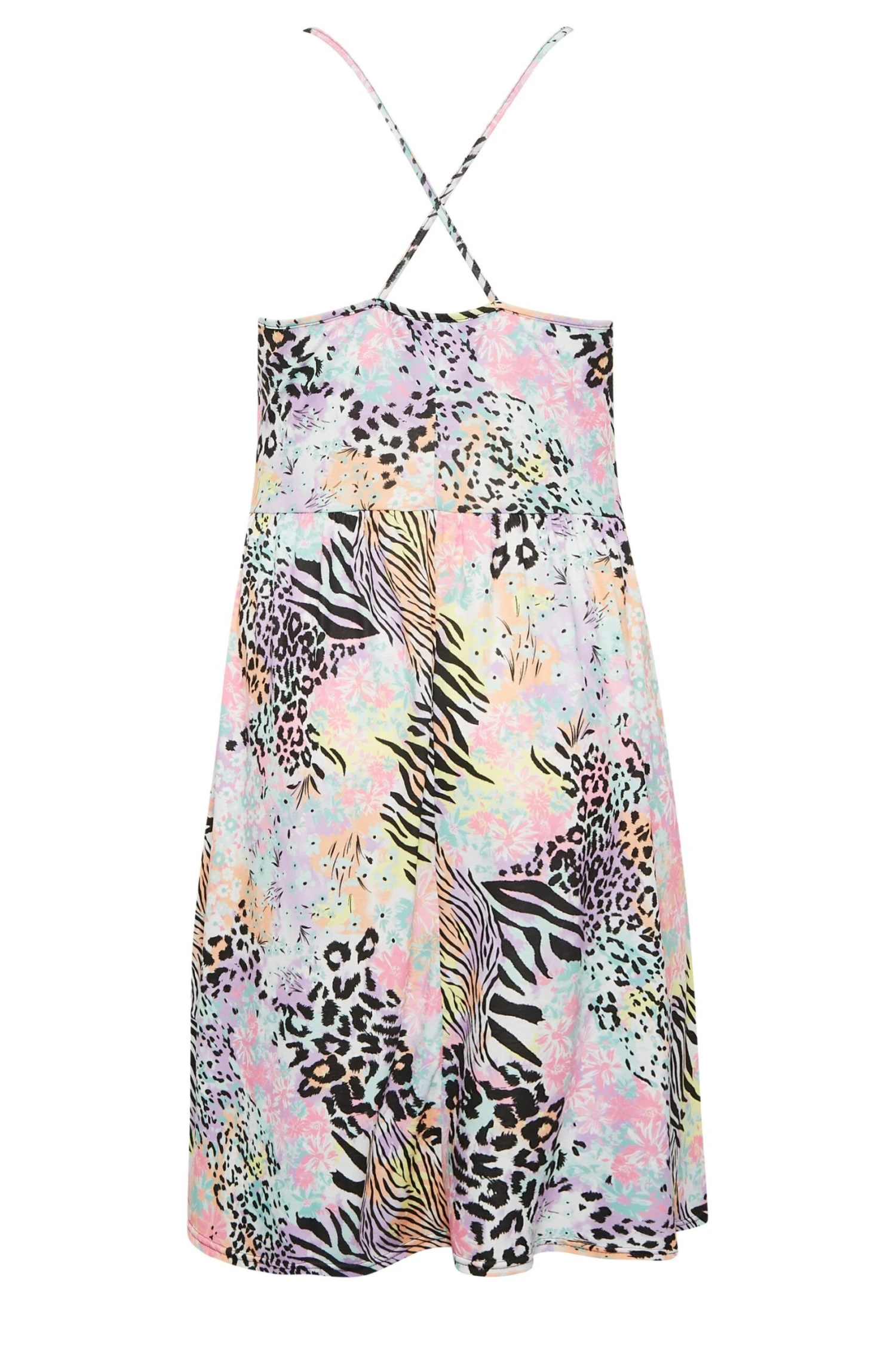 LIMITED COLLECTION Curve Pink Mixed Print Ring Front Midi Dress 6 LIMITED COLLECTION Curve Pink Mixed Print Ring Front Midi Dress - Image 6