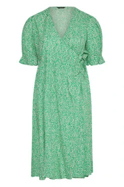 LIMITED COLLECTION Curve Green Ditsy Wrap Dress 10 LIMITED COLLECTION Curve Green Ditsy Wrap Dress -Saga Dresses Shop 447269c3 7f3a 4f 214397 X