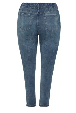 YOURS Curve Indigo Blue Washed Elasticated Stretch MOM Jeans -Saga Dresses Shop 44e62bd0 d151 46 142978 Y