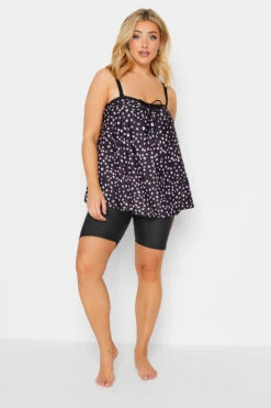 YOURS Curve Black Spot Print Tankini Top -Saga Dresses Shop 4544deec fa9c 49 150313 F