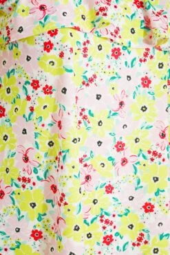 YOURS Curve Yellow Floral Frill Cold Shoulder Top -Saga Dresses Shop 460ddac6 4188 45 320168 Z