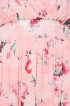 YOURS LONDON Curve Pink Angel Sleeve Floral Shirred Dress 9 YOURS LONDON Curve Pink Angel Sleeve Floral Shirred Dress -Saga Dresses Shop 46d06a6e 424d 43 162048 Z