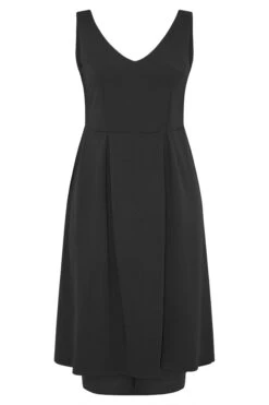 YOURS LONDON Curve Black High Low Pleated Midi Dress -Saga Dresses Shop 470c7914 65cc 4c 161363 F