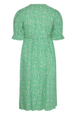 LIMITED COLLECTION Curve Green Ditsy Wrap Dress 11 LIMITED COLLECTION Curve Green Ditsy Wrap Dress -Saga Dresses Shop 472e45bd 9bf0 42 214397 Y