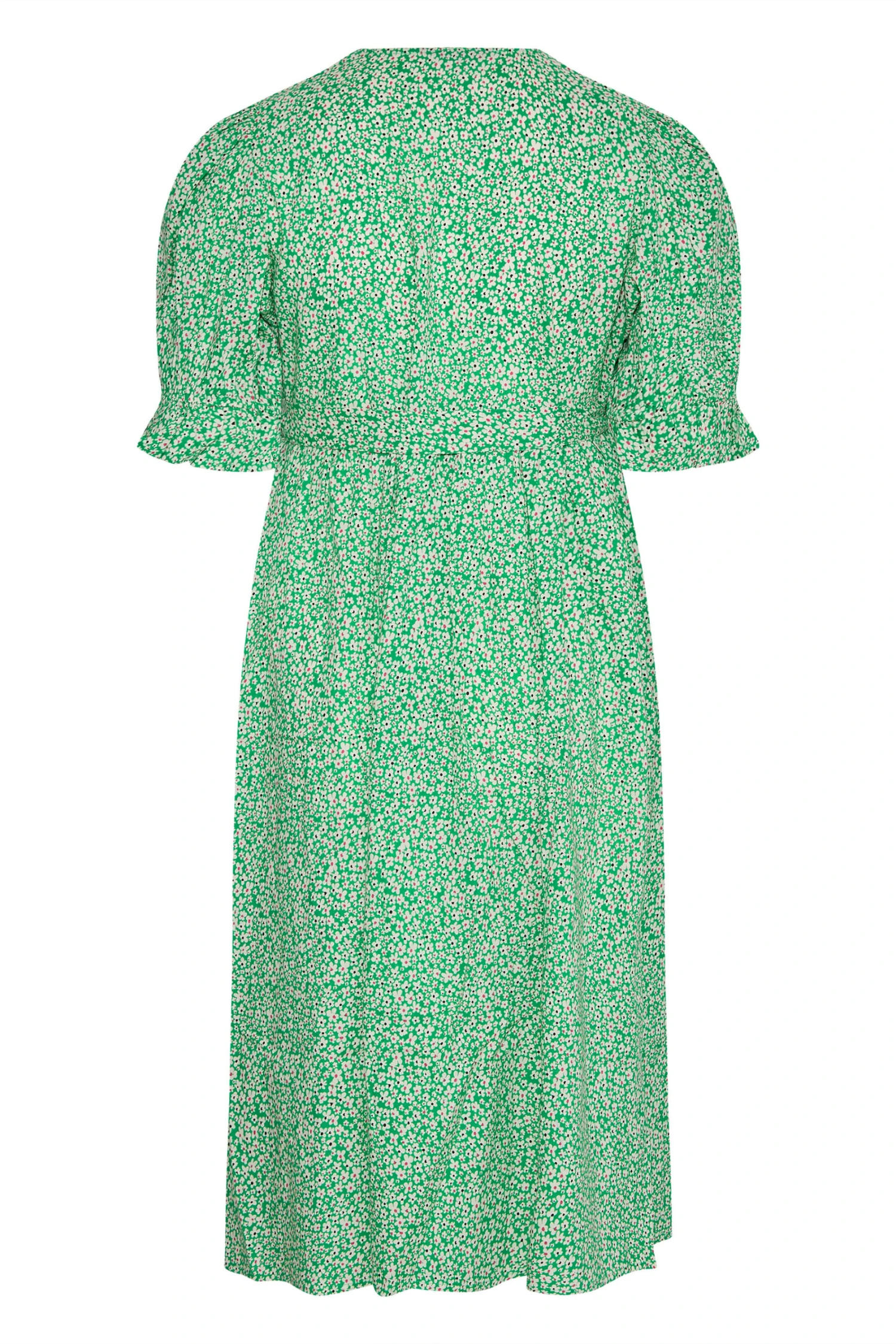 LIMITED COLLECTION Curve Green Ditsy Wrap Dress 6 LIMITED COLLECTION Curve Green Ditsy Wrap Dress - Image 6